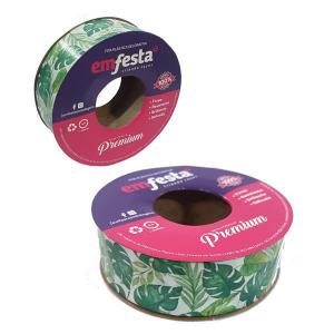 Fita Decorativa Emfesta 30Mm30Mt. Estampada Folha Costela de Adao
