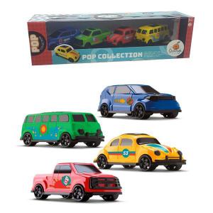 Kit Carrinho Mini Pop Colection com 4 Unidades