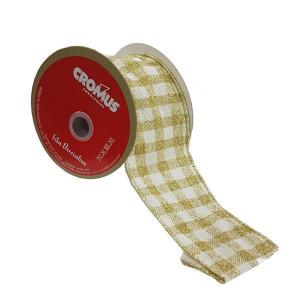 Fita Decorativa Aramada Poliester Arabesco Ouro 9,14Mx6, 3Cm