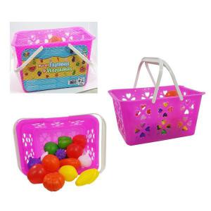 Kit Cesta com Frutinhas e Verdurinhas com 18 Peças