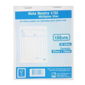 Talão de Nota Neutra 1/32 Multiplas Vias com 50 Folhas