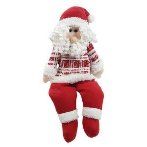 Enfeite Natal Papai Noel Sentado Pernas Mole 54Cm