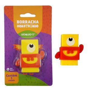Borracha Escolar Monstrinho Colorida Infantil