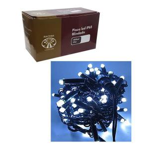 Pisca Natal Led Branco Frio 100 Lamp.fixo Fio Verde 220V 10 Metros Macho e Femea