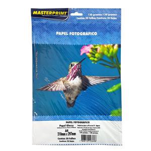Papel Fotográfico 297X210Mm 120G/M Glossy com 20 Folhas - Master Print
