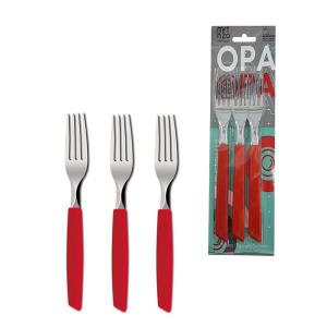Garfo de Mesa Inox Cabo Vermelho Opa