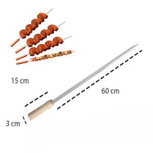 Espeto Trinchante Inox 75Cm Churrasco Profissional