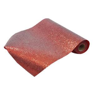 Fita Decor. Lonita Flocada C/Glitter Vermelho 300Cmx28Cm