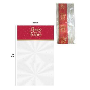 Saco Transp.60X75 P/Cesta Estampado Barrado Boas Festas Pct.c/25 - Cromus
