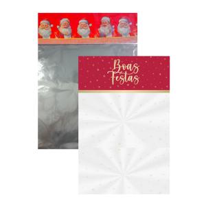 Saco Transp. 45X59 P/Cesta Estampado Barrado Boas Festas Pct.c/25 - Cromus