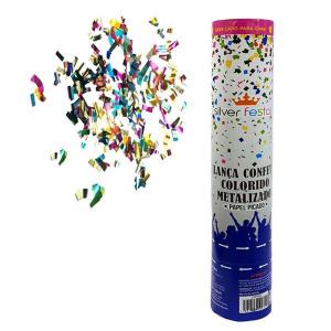 Lança Confete Festa Colorido Metalizado