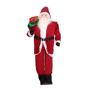 Enfeite Natal Papai Noel em Pe com Saco Presente 150Cm com Base
