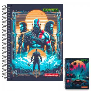 Caderno Gamer Espiralado com Bolsa e Adesivos 240 Folhas