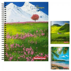 Caderno Espiral 15 Matérias 210 Folhas Paisagem Capa Dura