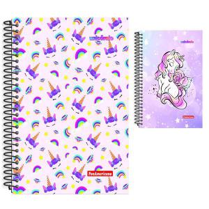Caderno Espiral Unicórnio Capa Dura 240 Folhas
