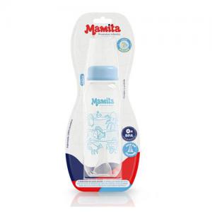 Mamadeira Decorada 150Ml Bico Convencional Azul - Mamita