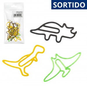 Clips Plástico Dinossauros Coloridos Sortidos Papelaria Divertida C/10