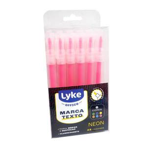 Marca Texto Neon Rosa com 12 Unidades - Like
