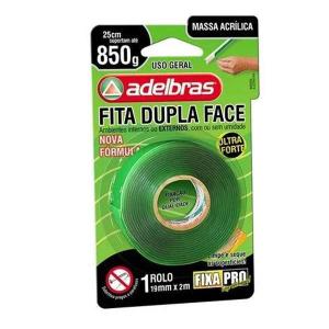 Fita Adesiva Dupla Face 19Mmx2Mt Massa Crilica 200 Suporta Até 850G - Adelbras