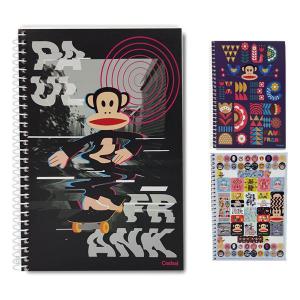 Caderno 16 Matéria 256 Folhas Capa Dura com Bolsa e Adesivo Paul Frank Unidade - Credeal
