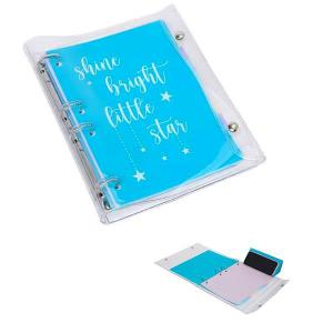 Caderno Argolado 80 Fls.c.flex. Transparente C/Azul Turquesa 10 Div. - Polibras