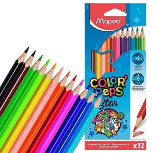 Lápis de Cor Triangular Maped Color'peps Star 12 Cores