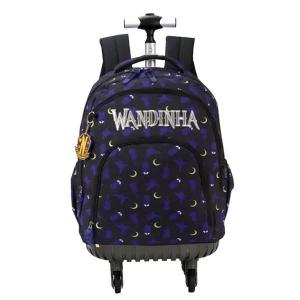 Mochila Escolar e Laptop com Rodinha 360° Wandinha Addams Preto 54X30X14Cm - Luxcel