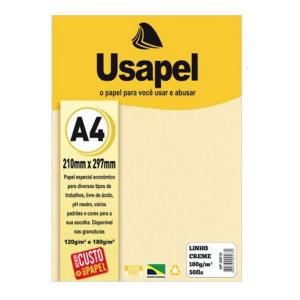 Papel Linho A4 210Mmx297Mm 180G/M Palha com 50 Folhas - Usapel
