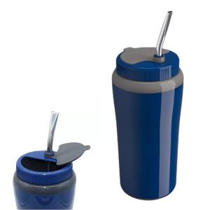 Copo Termico e Bomba para Tereré Azul 650Ml - Unitermi