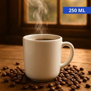 Caneca de Vidro Branco Simples 250Ml, Presente Ideal, Alta Durabilidade