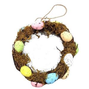 Guirlanda de Pascoa Rustica com Ovos Coloridos 18Cm - Iracema