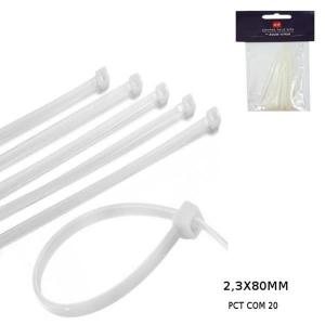 Lacre Nylon de Segurança Branco 2,3X80Mm com 20 Unidades- C.o