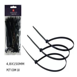 Lacre Nylon de Segurança Preto 4,8X150Mm com 10 Unidades- C.o