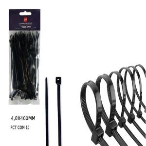 Lacre Nylon de Segurança Preto 4,8X400Mm com 5 Unidades- C.o