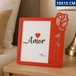 Porta-Retrato Vermelho Romântico "Te Amo" 10X15Cm