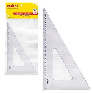Esquadro Plastico New Line Cristal 60 Graus 26Cm Unidade - Waleu