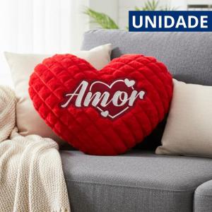 Almofada Coração de Pelúcia Amor 37X43Cm - Fizzy