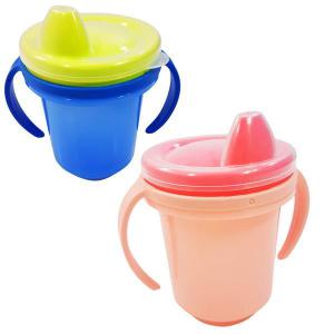 Copo Plástico Infantil Trio com Alça Bico e Tampa Sortidos 280Ml - Plasutil