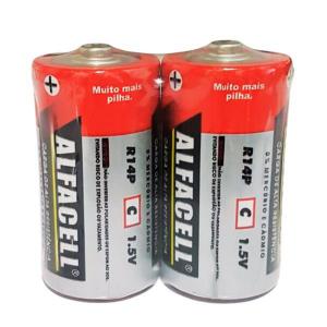Pilha Média 1.5V  Comum Vermelha com 2- Alfacell