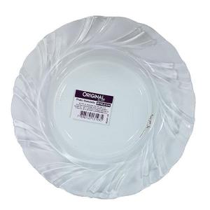 Prato Sobremesa Vidro Ondulado 18Cm Elegante