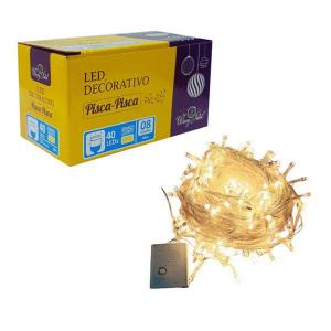 Pisca Natal Led Branco Quente 40 Lampadas Sequencial 127V 4 Metros - Wincy Natal