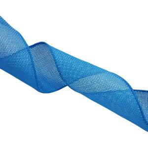 Fita Decorativa Aramada Lisa Juta Azul 9,14Mx6,3Cm - Cromus
