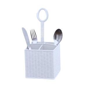 Porta Talheres Plast. C/4 Divisorias Branco 29X13Cm - Panamby