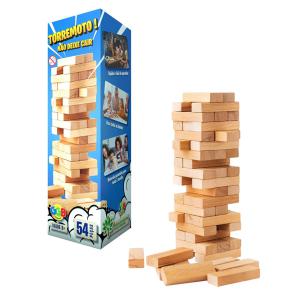 Jogo Torremoto Madeira 54 Peças Diversão Familiar