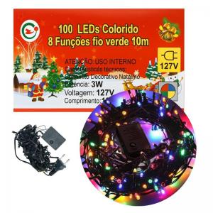 Pisca-Pisca Natal Led Colorido 100 Lâmpadas 10M