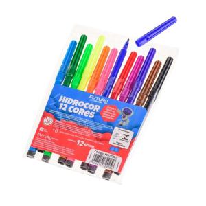 Kit Canetinha Hidrocor 12 Cores Vibrantes Material Escolar Desenho Arte Infantil