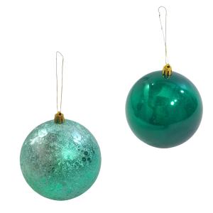 Bola de Natal Verde Metalizada 100Mm Decoração Festiva Cromus