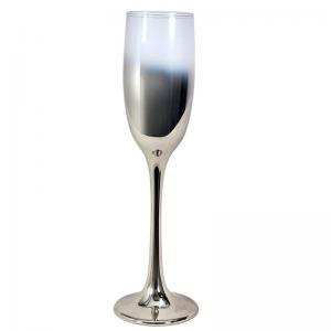 Taça de Champanhe Vidro e Base Prata 170Ml