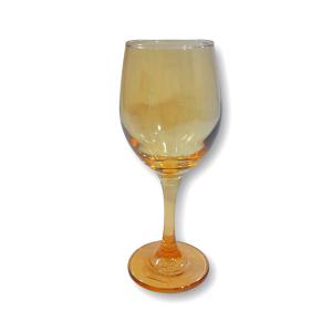 Taça de Vinho Dourada Elegante Vidro 410Ml
