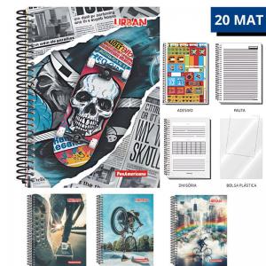Caderno Espiral Urban 20 Matérias Capa Dura com Bolsa